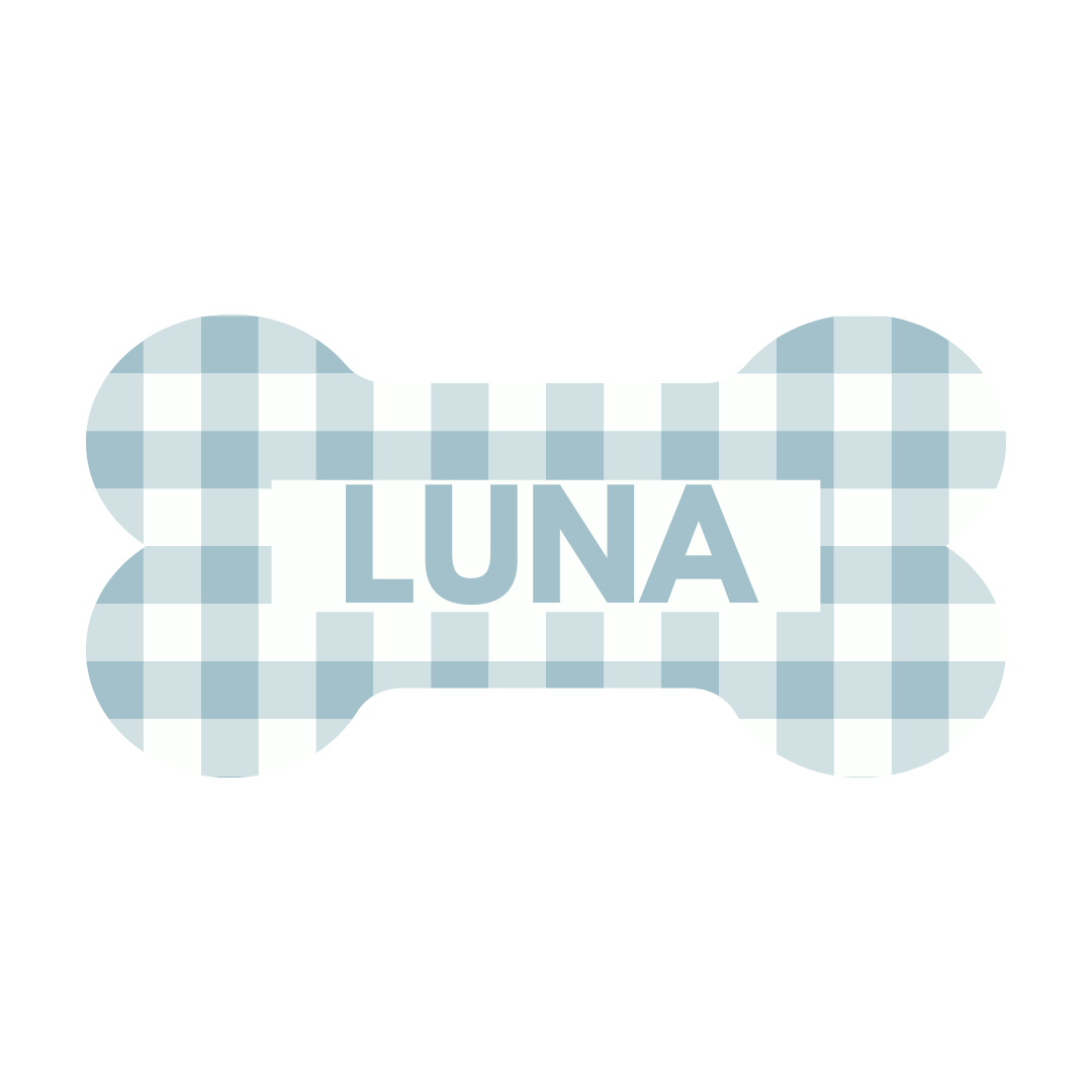 Blue gingham tag
