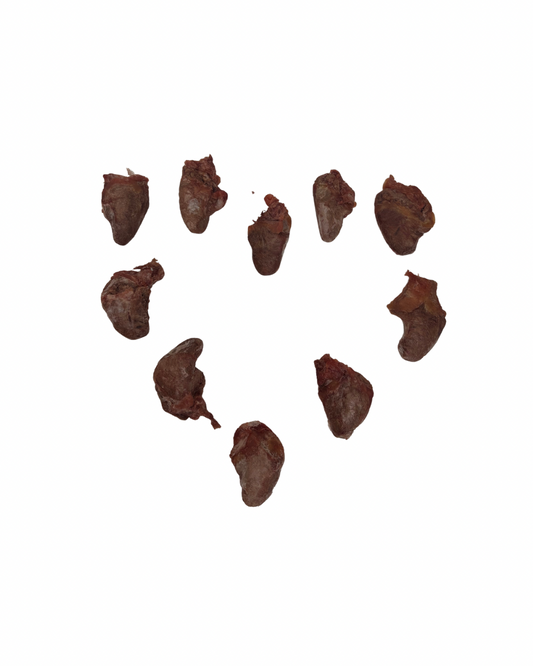 Freeze dried duck hearts