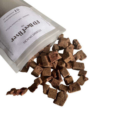 Freeze dried beef liver pieces