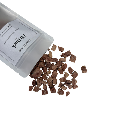 Freeze dried duck pieces